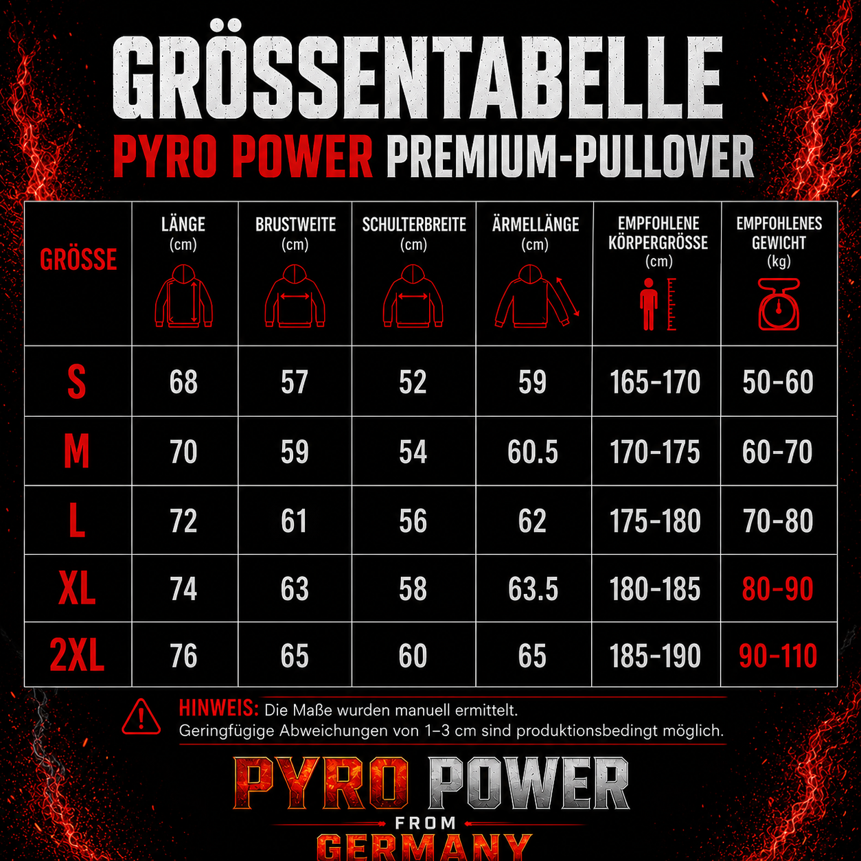 🔥 PYRO POWER FROM GERMANY™ Premium Heavyweight Hoodie | 500 GSM Teddyfleece