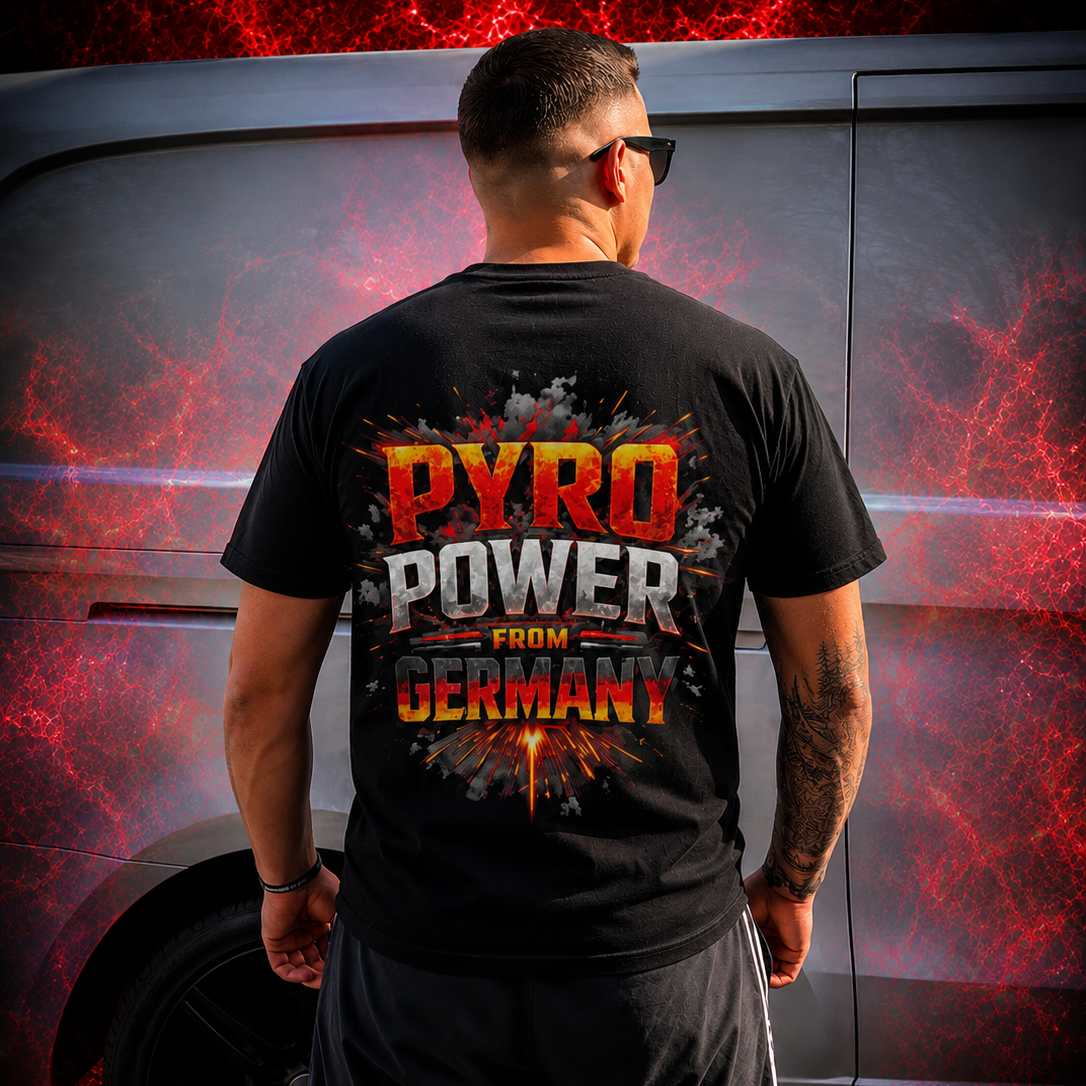 🔥 PYRO POWER FROM GERMANY Premium Heavyweight T-Shirt – 260 GSM 🔥