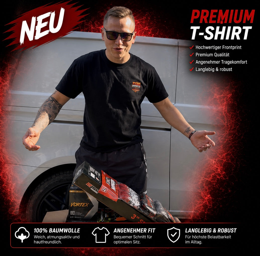 🔥 PYRO POWER FROM GERMANY Premium Heavyweight T-Shirt – 260 GSM 🔥
