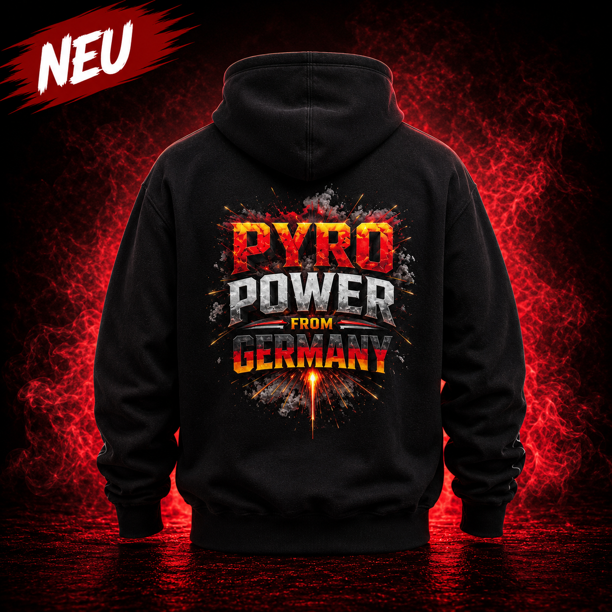🔥 PYRO POWER FROM GERMANY™ Premium Heavyweight Hoodie | 500 GSM Teddyfleece