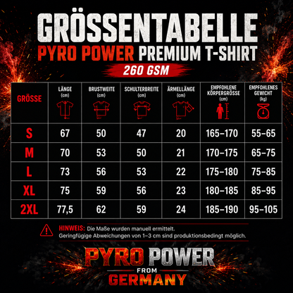 🔥 PYRO POWER FROM GERMANY Premium Heavyweight T-Shirt – 260 GSM 🔥