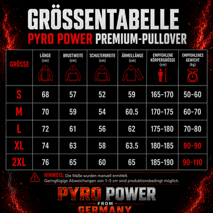 🔥 PYRO POWER FROM GERMANY™ Premium Heavyweight Hoodie | 500 GSM Teddyfleece