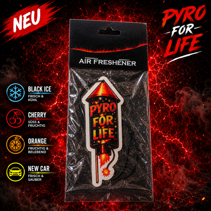 PYRO FOR LIFE Auto Duftbaum | Black Ice, Cherry, Orange & New Car