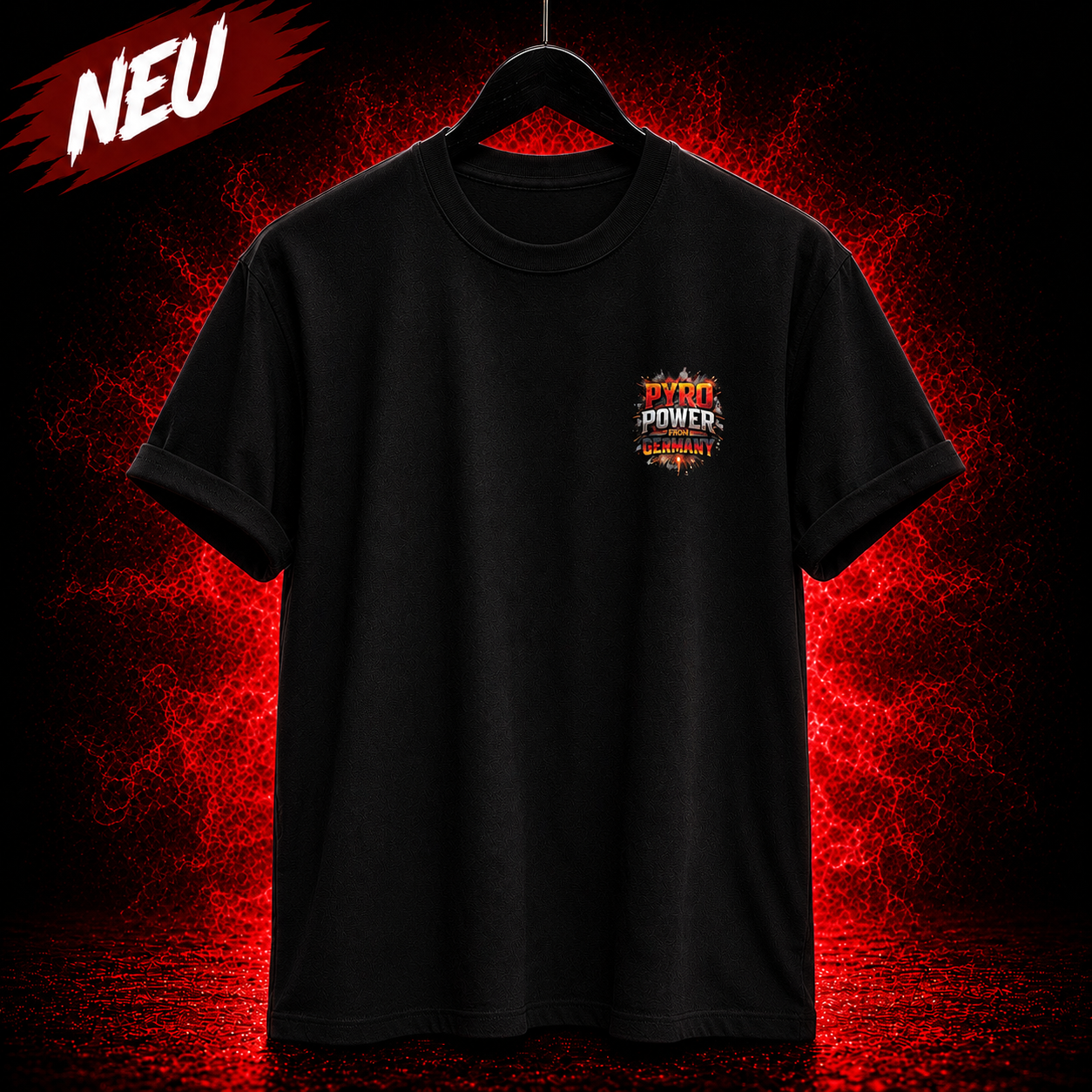 🔥 PYRO POWER FROM GERMANY Premium Heavyweight T-Shirt – 260 GSM 🔥
