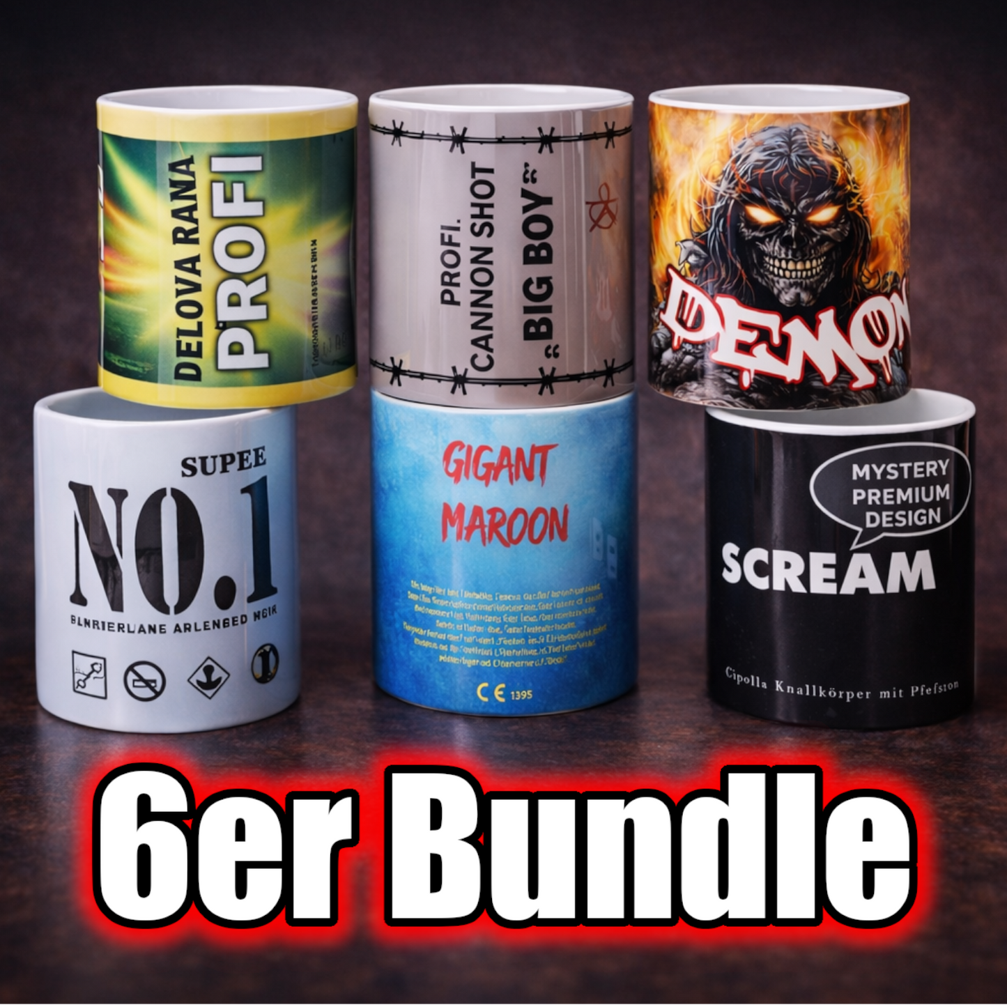 Premium Design Tassen – 6er Bundle
