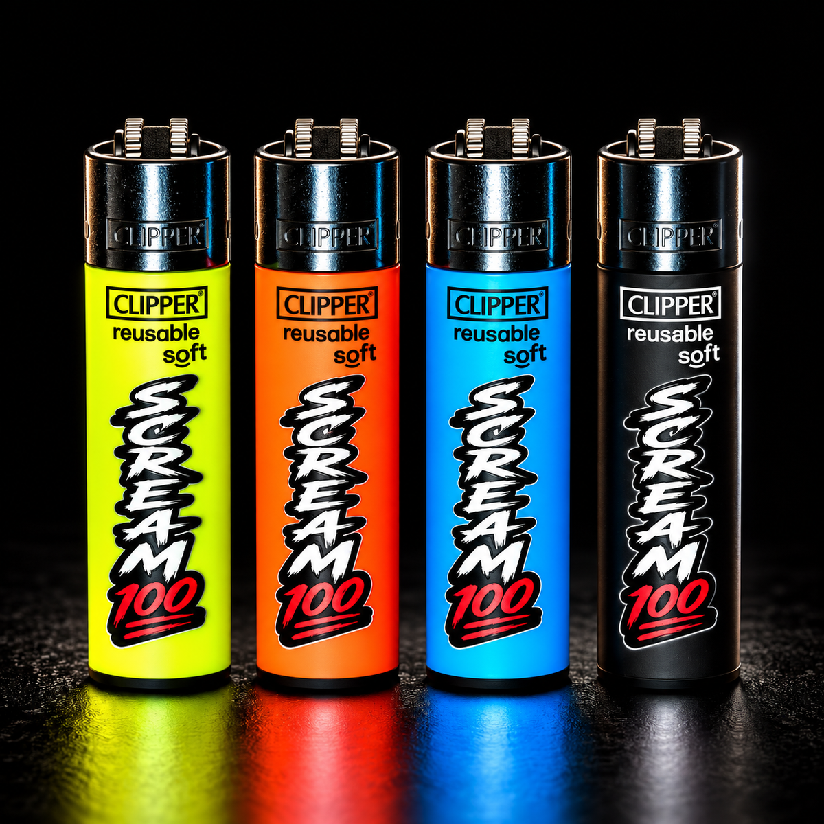 Scream 100 Clipper Feuerzeug – Pyro Edition | 4 Farben