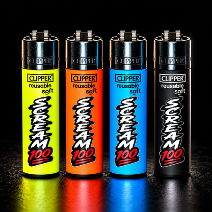 Scream 100 Clipper Feuerzeug – Pyro Edition | 4 Farben