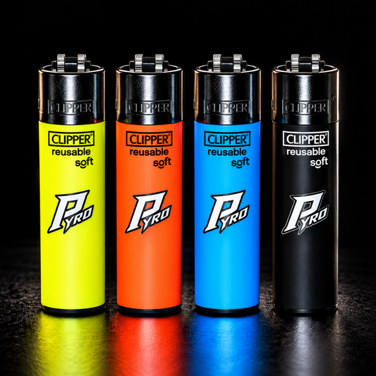 PYRO Clipper Feuerzeug – 4 Farben | Nachfüllbar & Wiederverwendbar