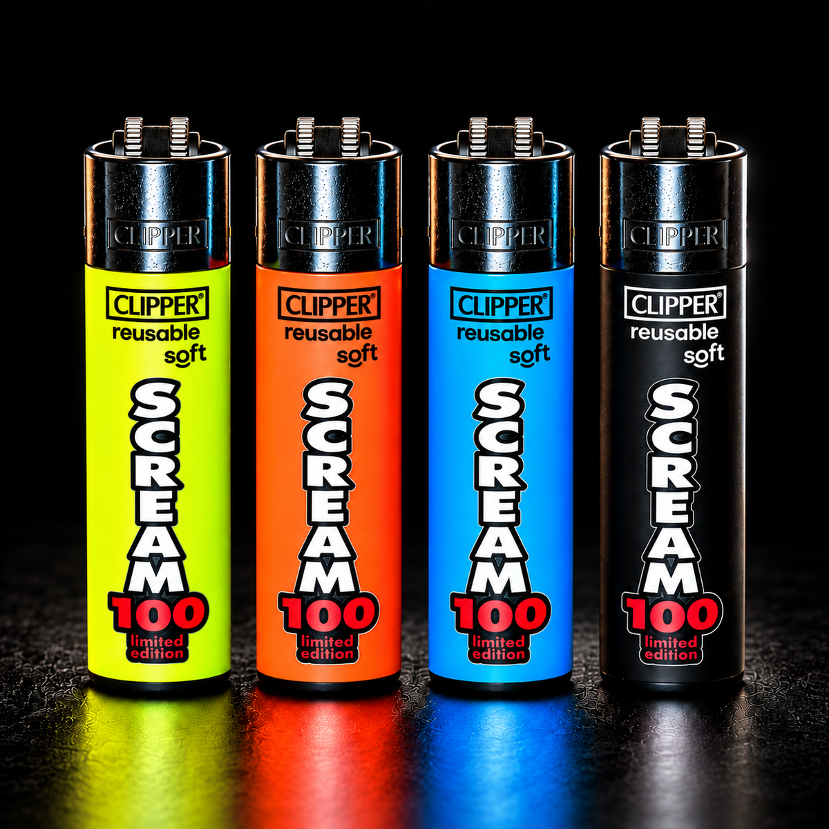 Scream 100 Clipper Feuerzeug – Limited Edition | 4 Farben